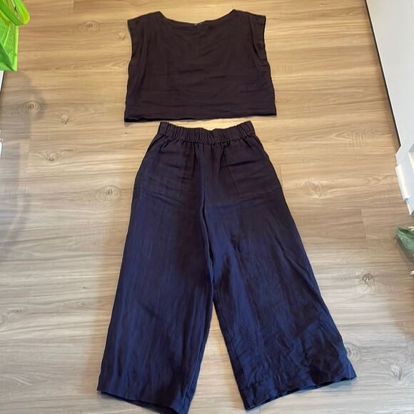Tribe Alive Navy Wide Leg Jumpsuit - Picture 3 of 4